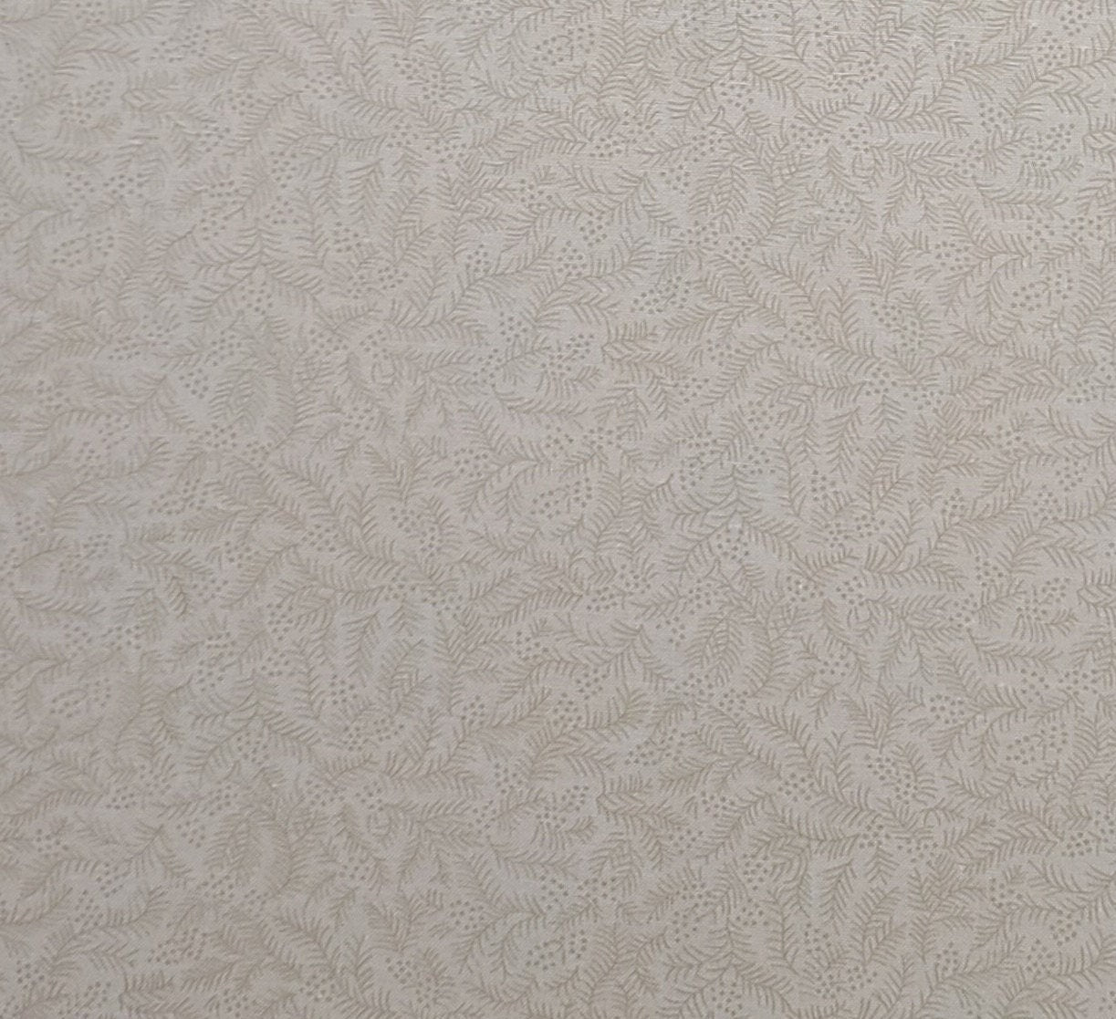 Cream Fabric / Pale Gold Holly Print