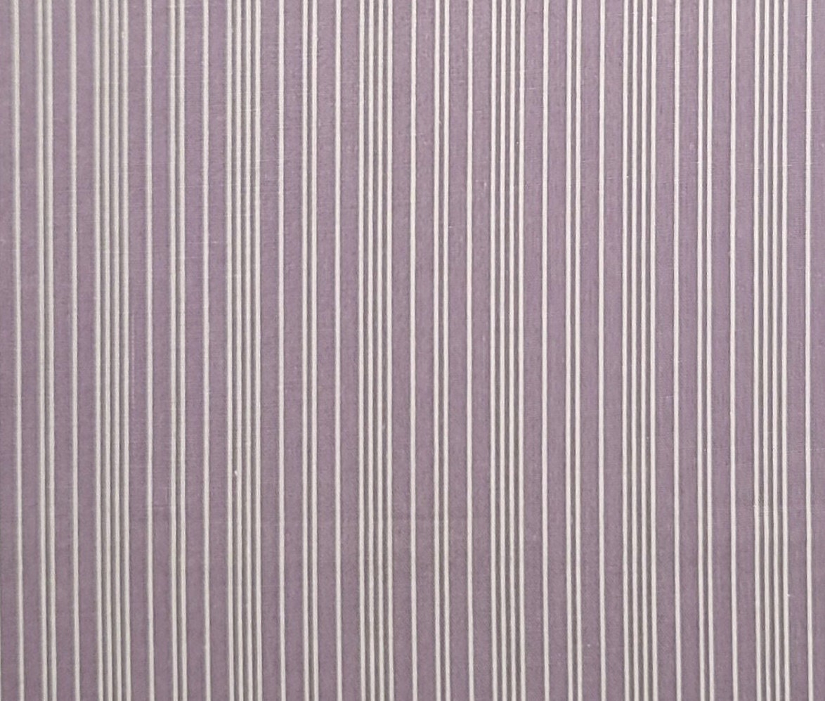 Orchid Fabric / Soft White Pin Stripes - Selvage to Selvage Print