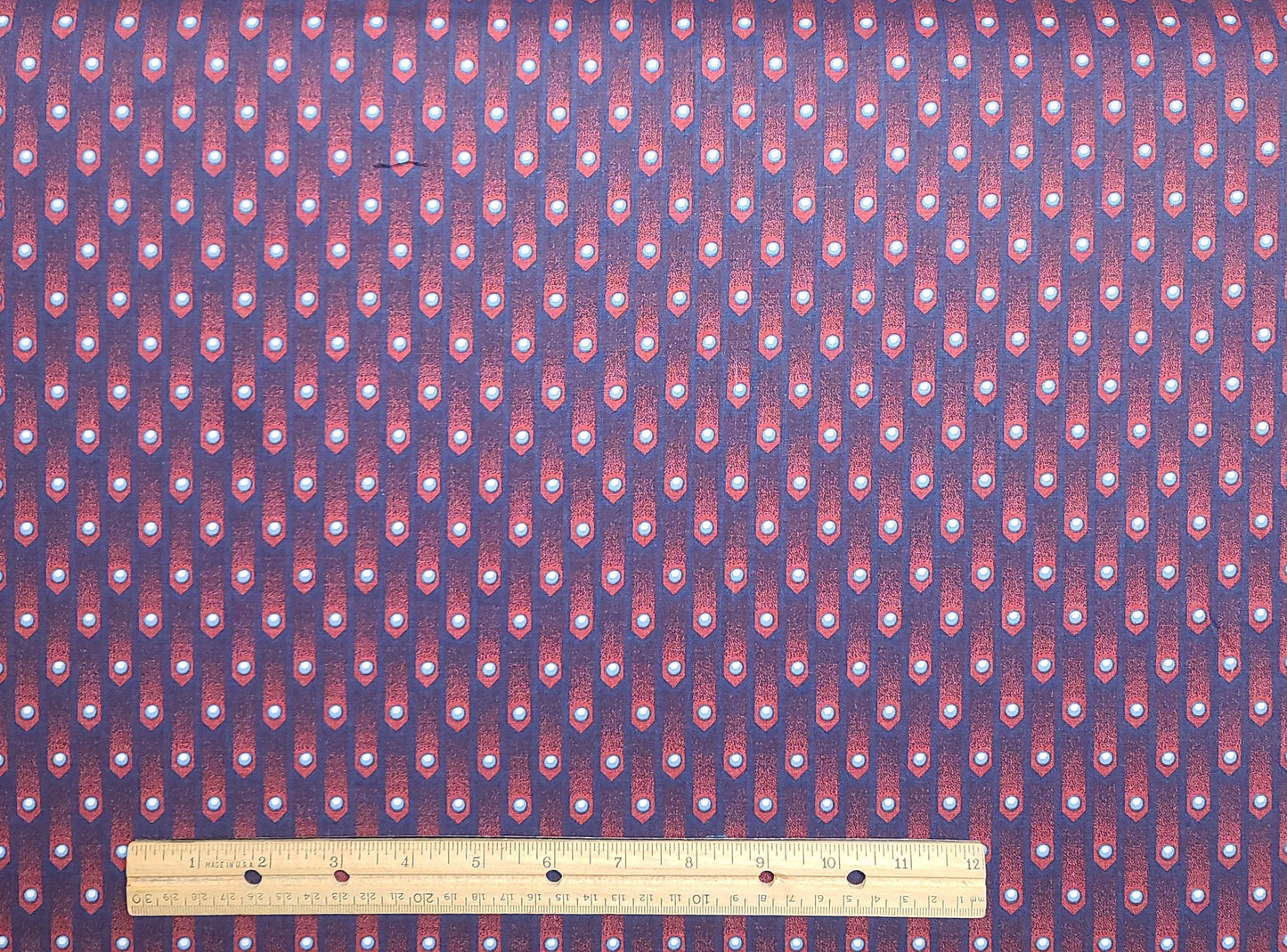 EOB - Judie Rothermel for Marcus Brothers Textiles Inc - Dark Blue Fabric / Red and White Print