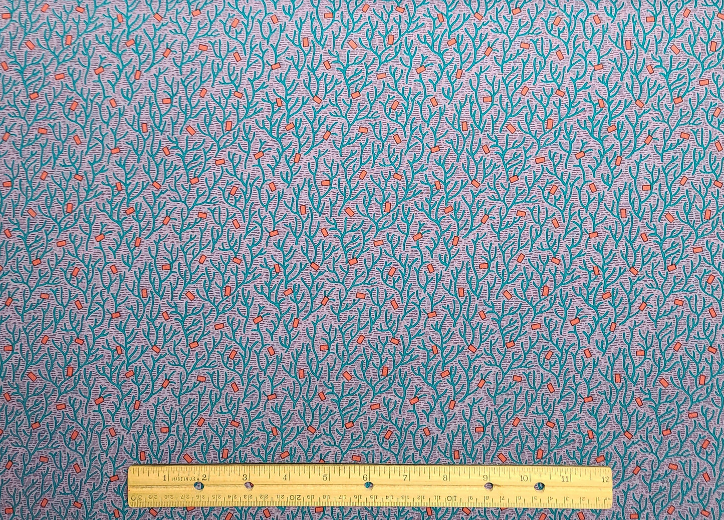 EOB - Pilgram/Roy for P&B Textiles - Light Purple Tonal Fabric / Teal and Coral Print