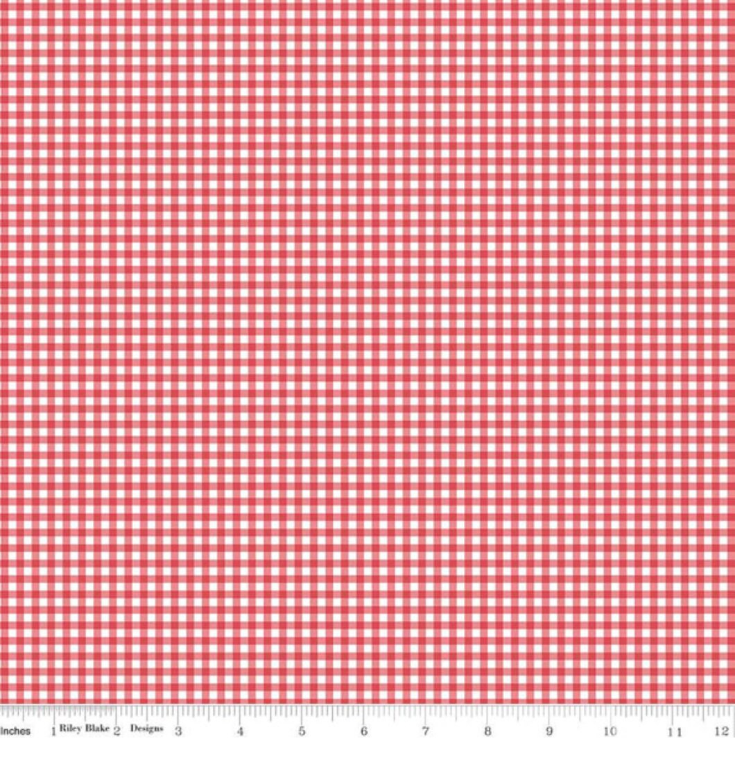 Riley Blake Designs Pattern C14795-RED Gone Glamping by Lori Whitlock 2024 Gingham Red - Red and White Gingham Print Fabric