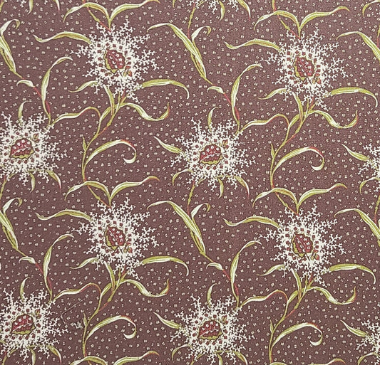 Bed & Breakfast by Connecting Threads 2009 - Brown Fabric / Reproduction Style Red, Green, White Flower Print