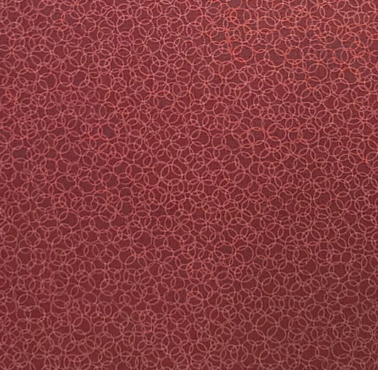 Bear Essentials by P&B Textiles - Dark Red Fabric / Red Interlocking Circle Pattern