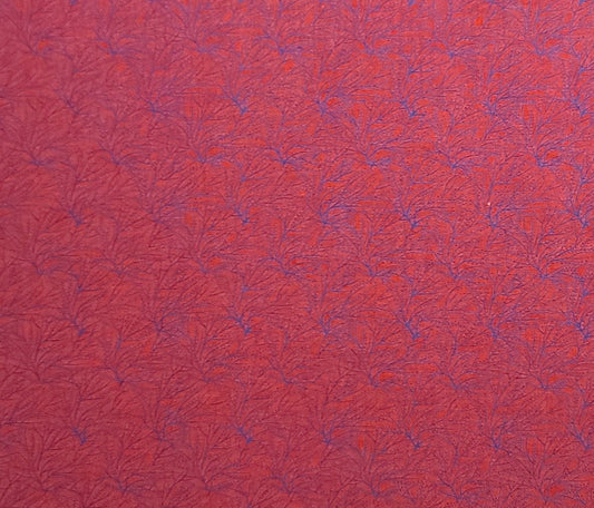 Pine Brook Collection by Jean Wells for P&B Textiles - Red Fabric / Blue Tree Silhouette Print