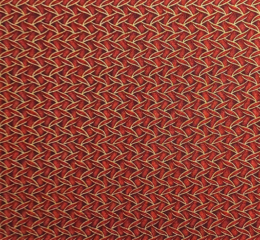 Timeless Treasures Fabrics Inc Patt#XMAS-C8158 - Red and Dark Red Fabric / Gold Metallic Ribbon Print