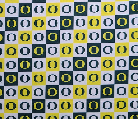 Sykel Ent Fabrique Innovations Pattern #OR-1158 - Yellow, Green, White Checkerboard Oregon Duck Fabric