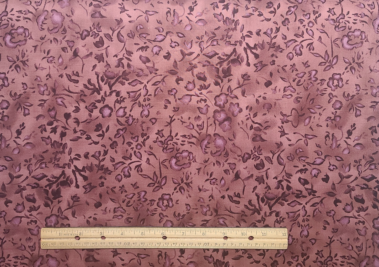 Beth Bruske for David Textiles - Puce Tonal Fabric / Tone-on-Tone Flower Print