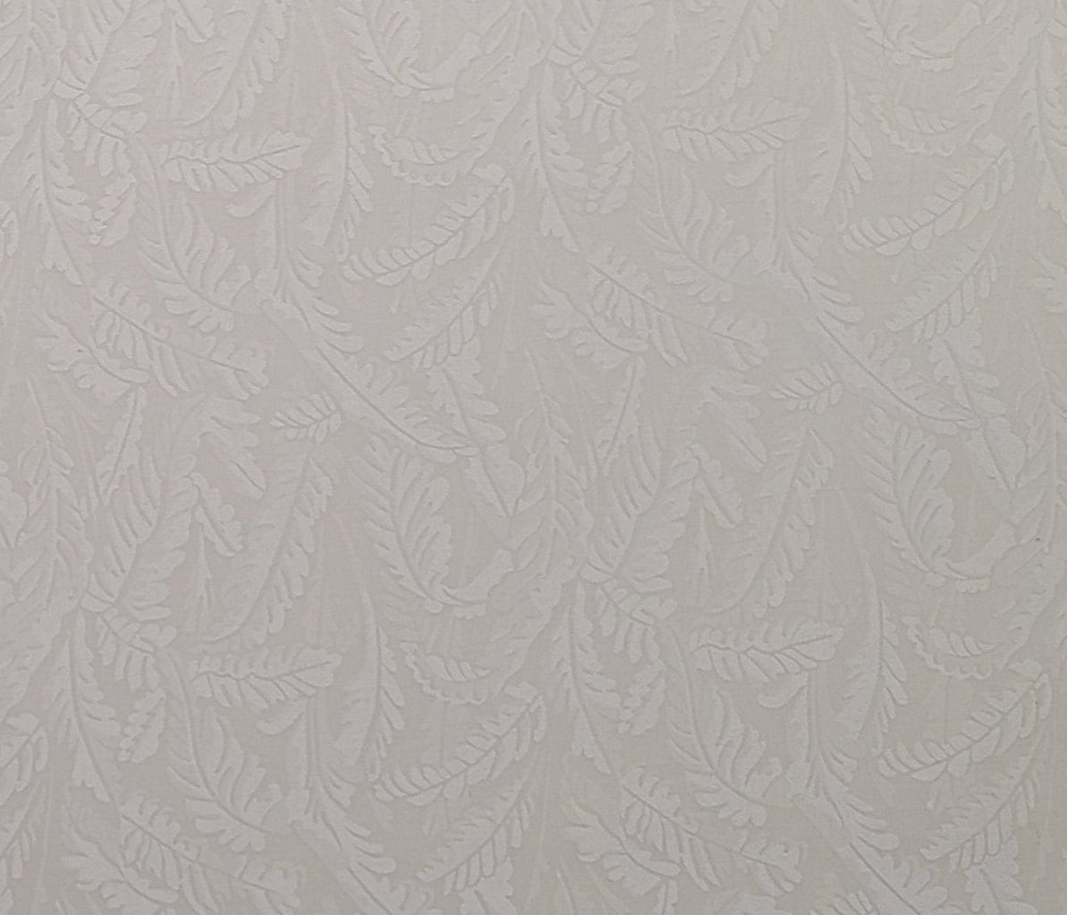 Ivory Fabric / White Leaf Print - Selvage to Selvage Print