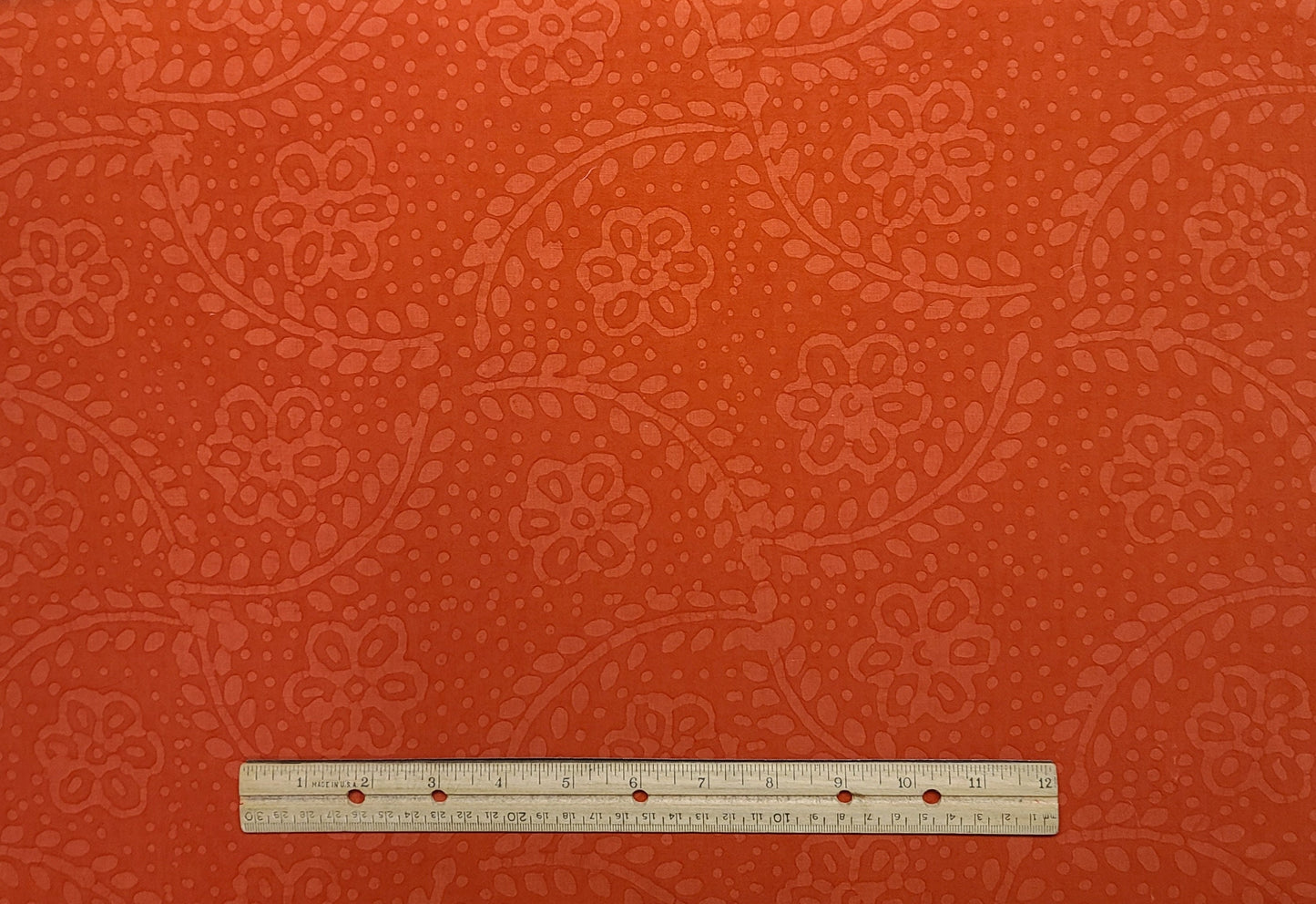 EOB - BATIK - Tomato Red Tonal Patterned Fabric