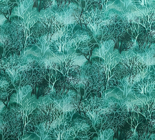 Hoffman International Fabrics - Green Tonal Fabric / Tonal Tree Silhouette