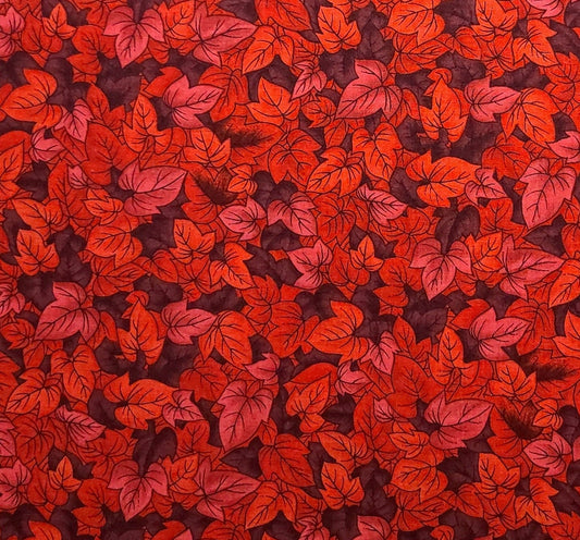 Windsor Collection by Hoffman California International Fabrics - Red and Wine Colored Leaf Print Fabric