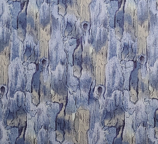 Moda 1997 by Debbie Rodgers - Light Blue, Dark Blue and Taupe "Bark" Print Fabric