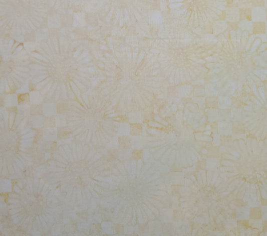 EOB - BATIK - Yellow, Gold Patterned Fabric / Checkerboard and Daisy Tjap