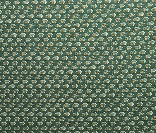 EOB - Robert's Baltimore Album RJR Fabrics 2003 - Dark Green Fabric / Gold and White Reproduction Style Print