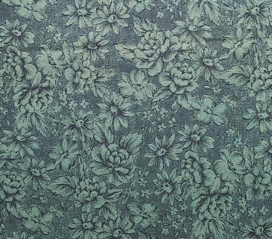 EOB - Moda 1995 - Green Fabric / Tone-on-Tone Flower Print