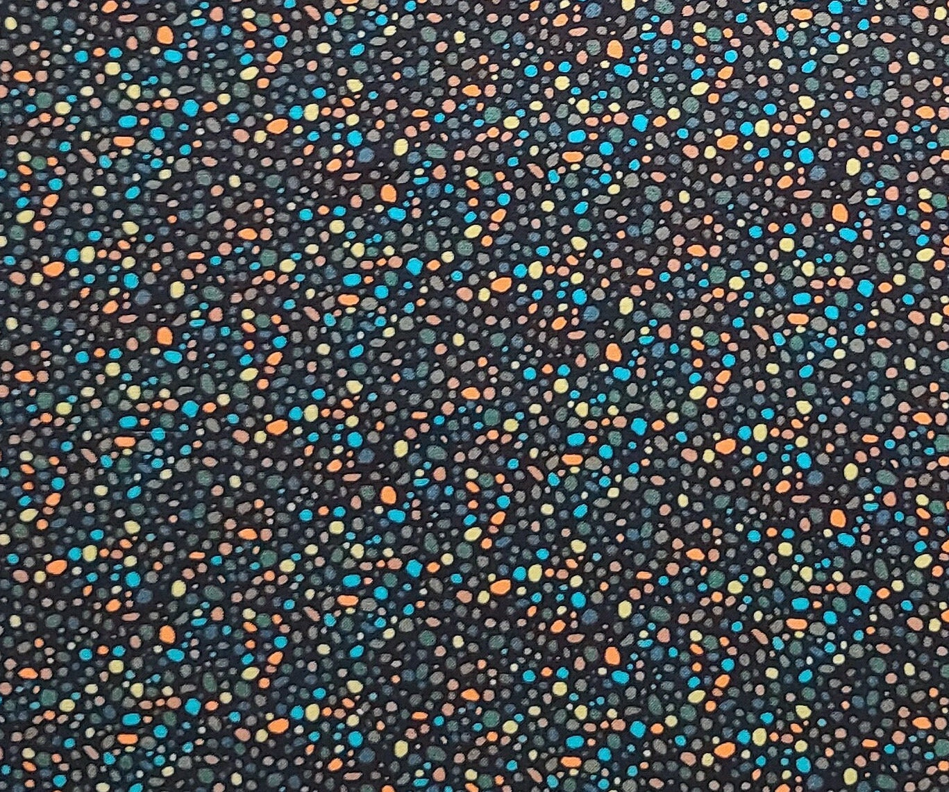 EOB - Serendipity by Paula Nadelstern for Benartex - Black Fabric / Rust, Turquoise, Green Print