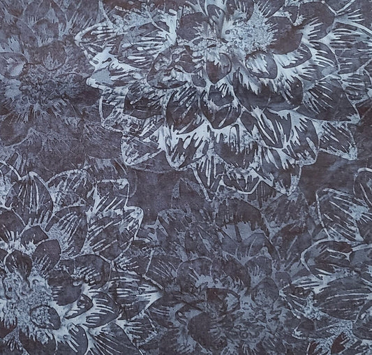 EOB - BATIK - Dark Blue with Light Blue and Dark Blue Giant Flower Tjap