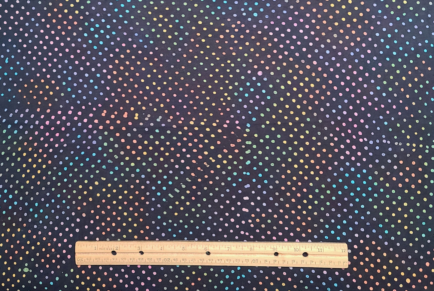 EOB - BATIK - Dark Blue Fabric / Brightly Colored Spot Tjap