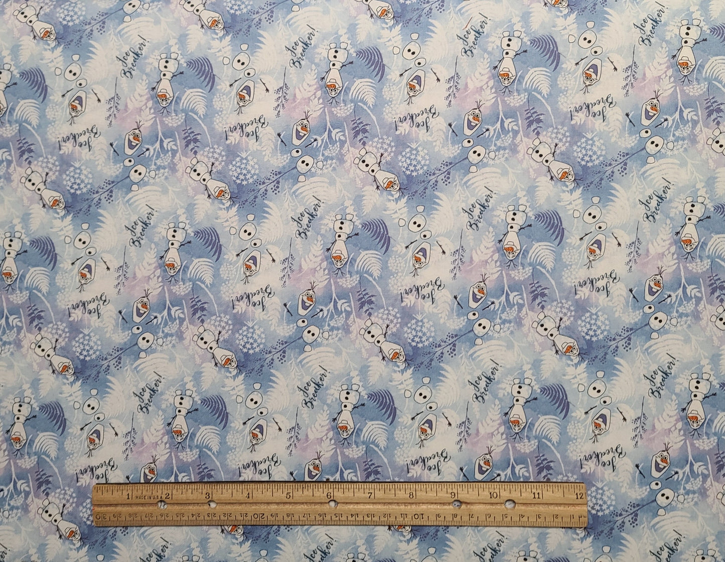 CP69292 Olaf Ice Breaker Disney for Springs Creative Products Group 2019 - Blue, White, Lavender Tonal Fabric