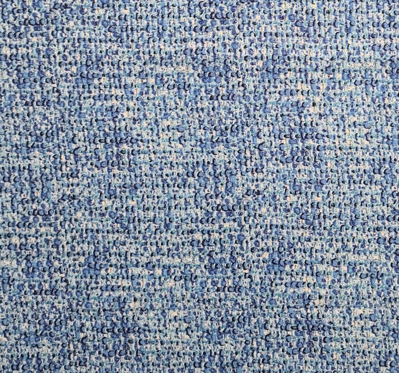 Blue, White, Black, Lavender Tonal Blender Fabric