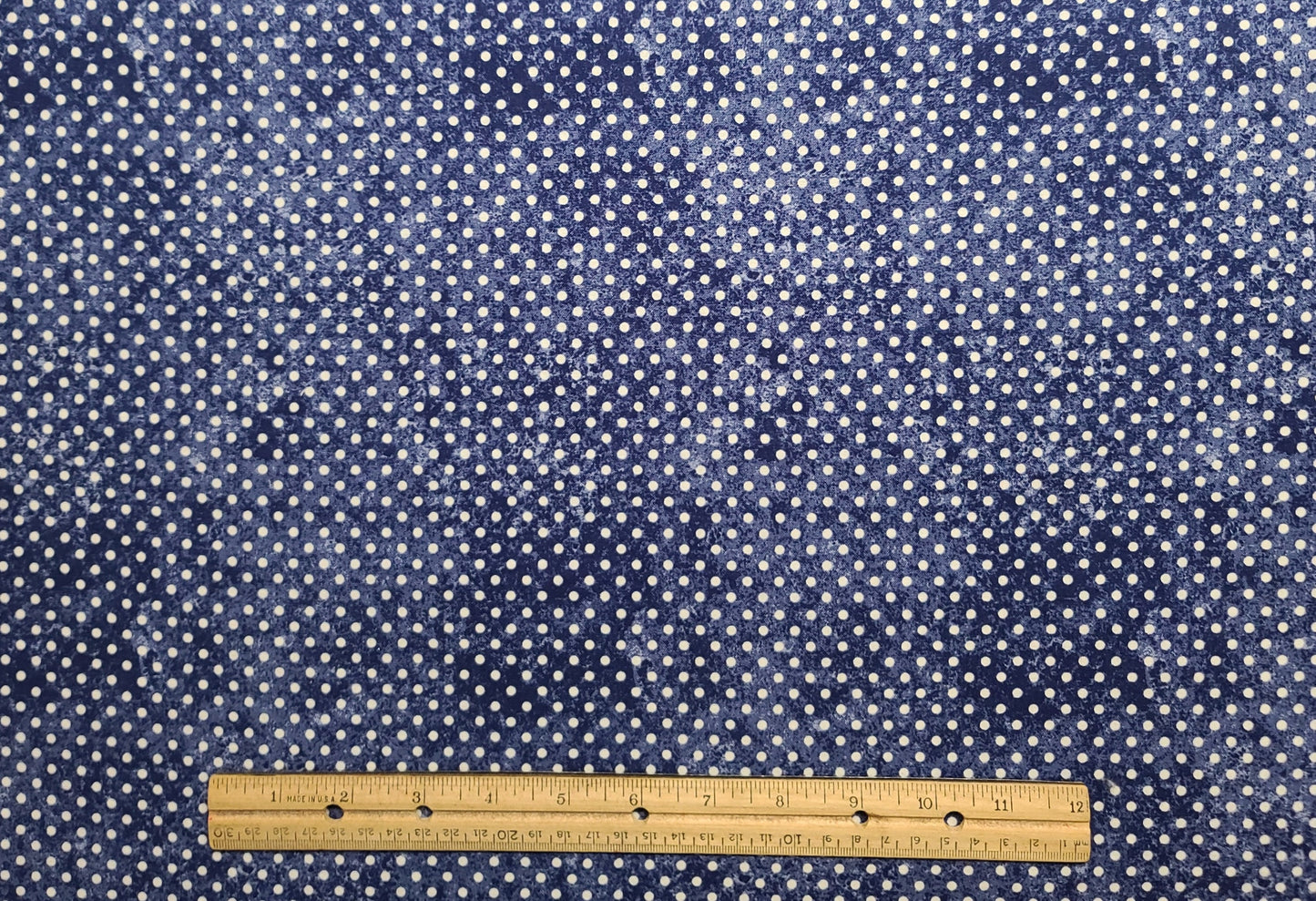 EOB - JoAnn Fabrics - Dark Blue Tonal Fabric / White Polka Dot Print