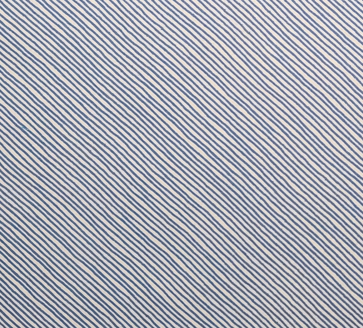 EOB - Song Anne Rowan Licensed to WP - White and Denim Blue Diagonal Stripe Fabric