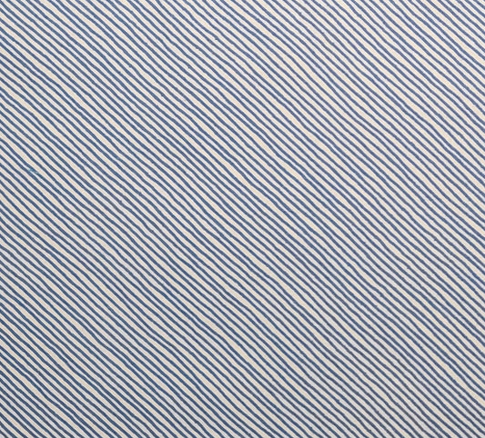 EOB - Song Anne Rowan Licensed to WP - White and Denim Blue Diagonal Stripe Fabric