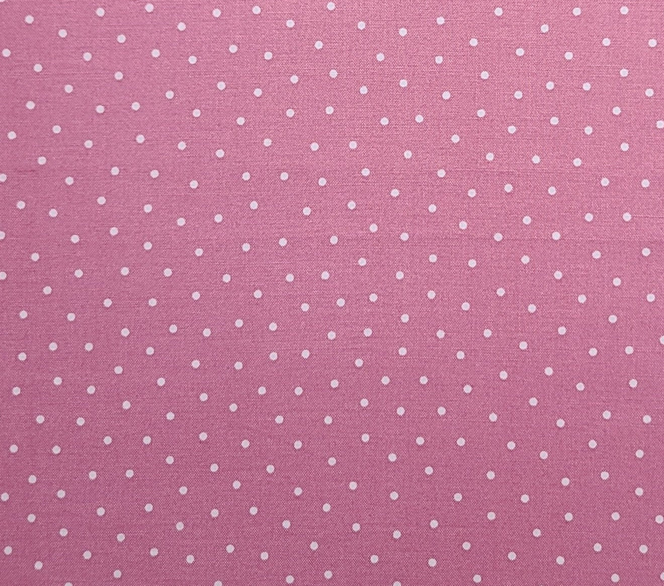 EOB - Desiree 2016 Desiree Designs for Quilting Treasures - Bubble Gum Pink Fabric / White Mini Polka Dot Print