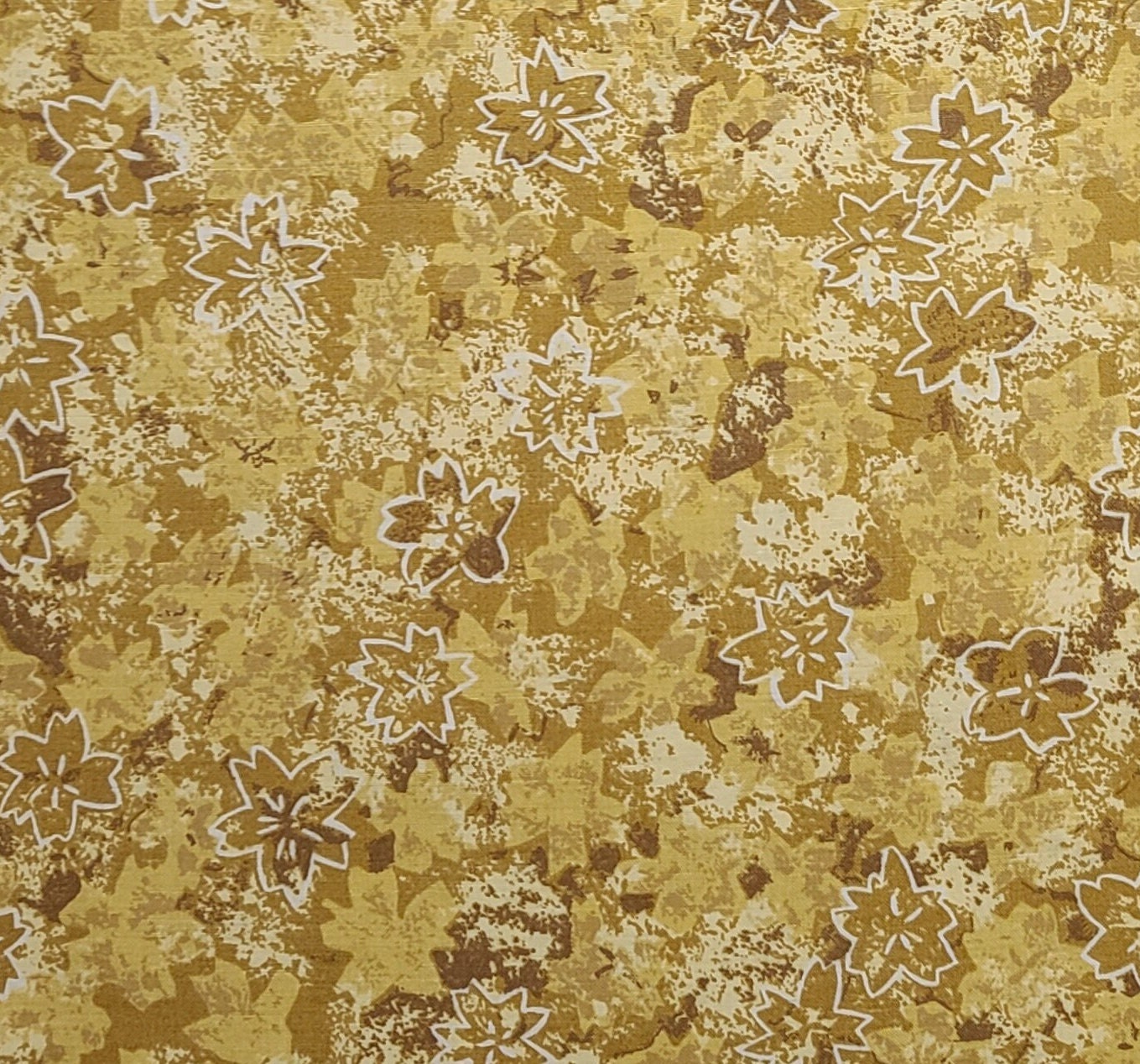 EOB - St. Nicole Designs and Benartex Inc - Gold and Yellow Tonal Leaf Print Fabric