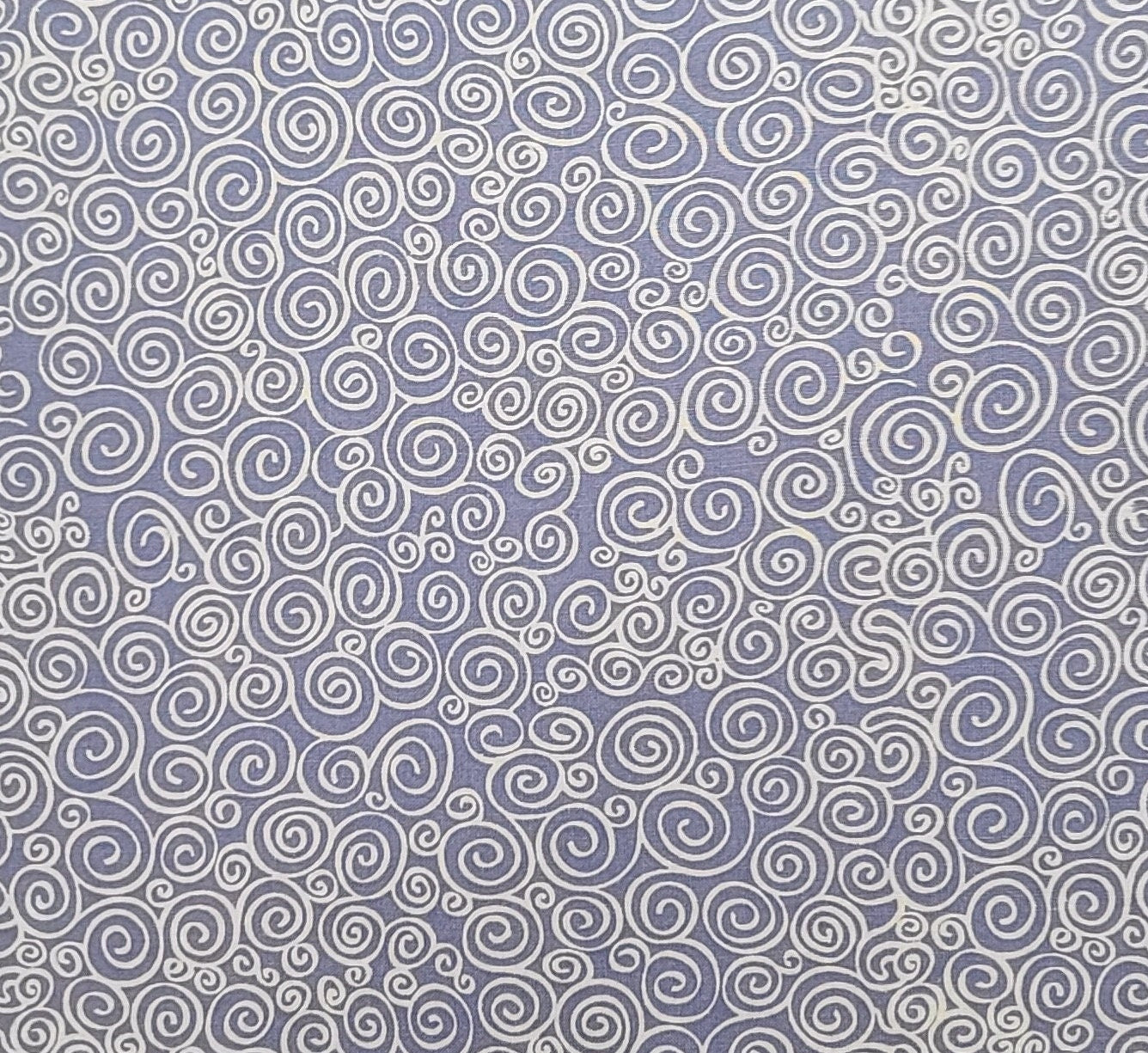 Lavender Tonal Fabric / White Scroll Print - Selvage to Selvage Print