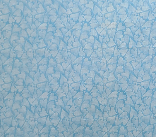 EOB - Essentials by Patty Reed Designs 2007 Laurie Campbell La-D-Draw Inc for Fabric Traditions - Bright Blue Tonal Heart Print Fabric