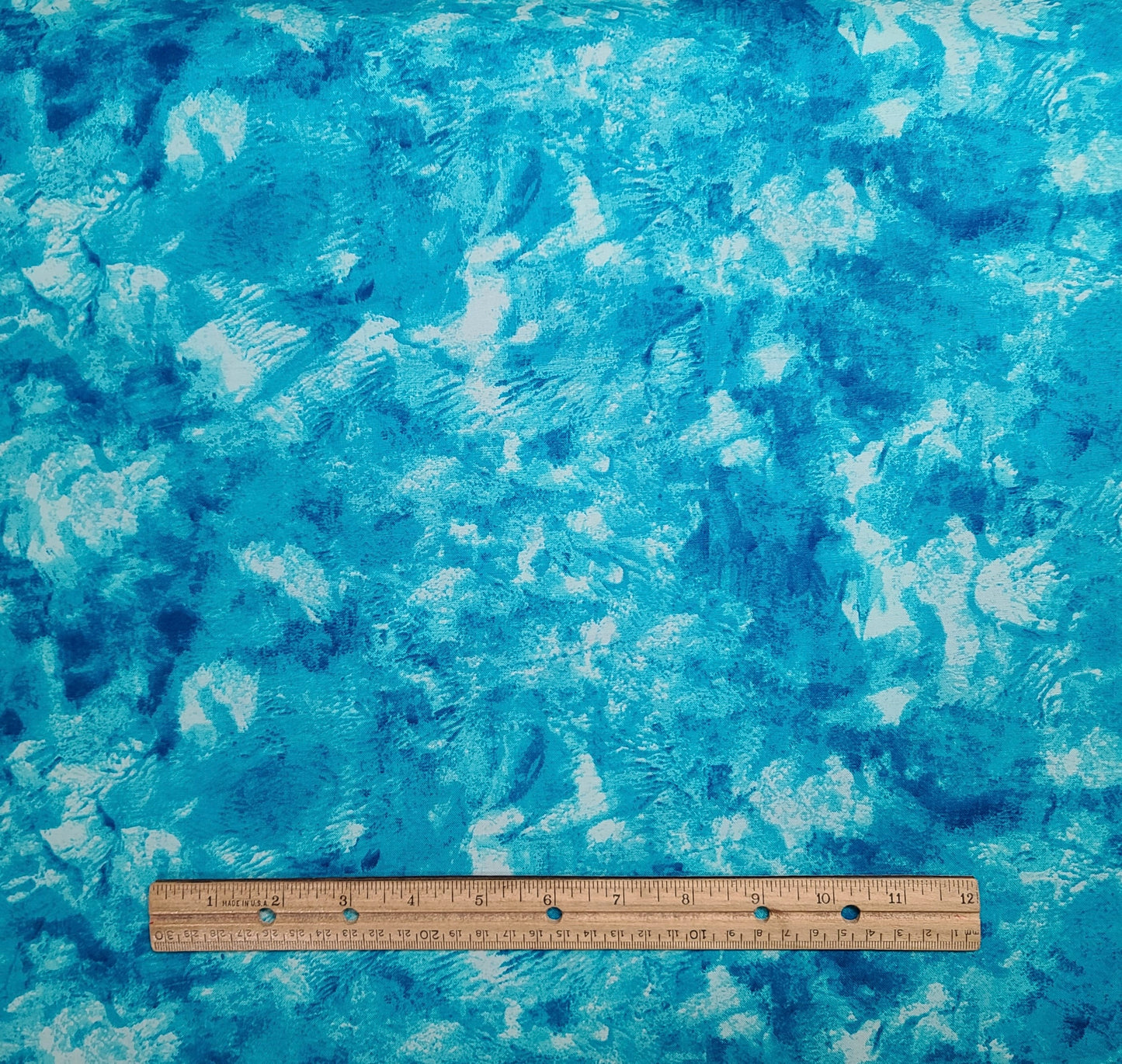 White, Blue, Teal Tonal Fabric - Selvage to Selvage Print