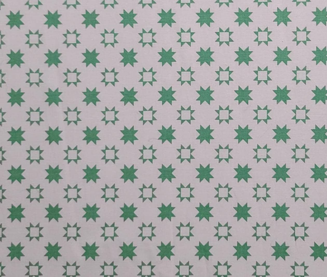 Riley Blake Designs Pattern C11356 Quilt Fair by Tasha Noel 2021 - White Fabric / Green Star Print