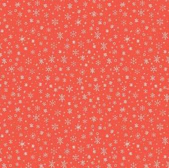 Riley Blake Designs Pattern C14776 Ski Hill by Corinne Wells 2023 - Snowflakes - Red Fabric White Snowflake Print