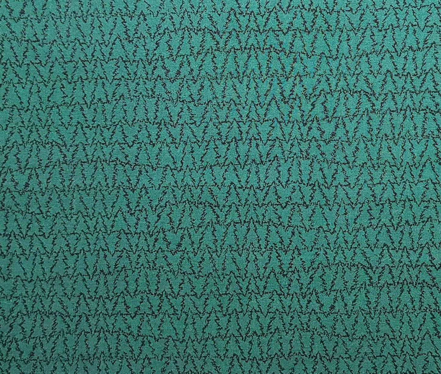 EOB - Yuletide 1994 by Jinny Beyer for RJR Fashion Fabrics - Dark Pine Green Fabric / Black Pine Tree Outline