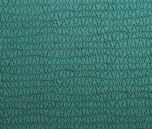 EOB - Yuletide 1994 by Jinny Beyer for RJR Fashion Fabrics - Dark Pine Green Fabric / Black Pine Tree Outline