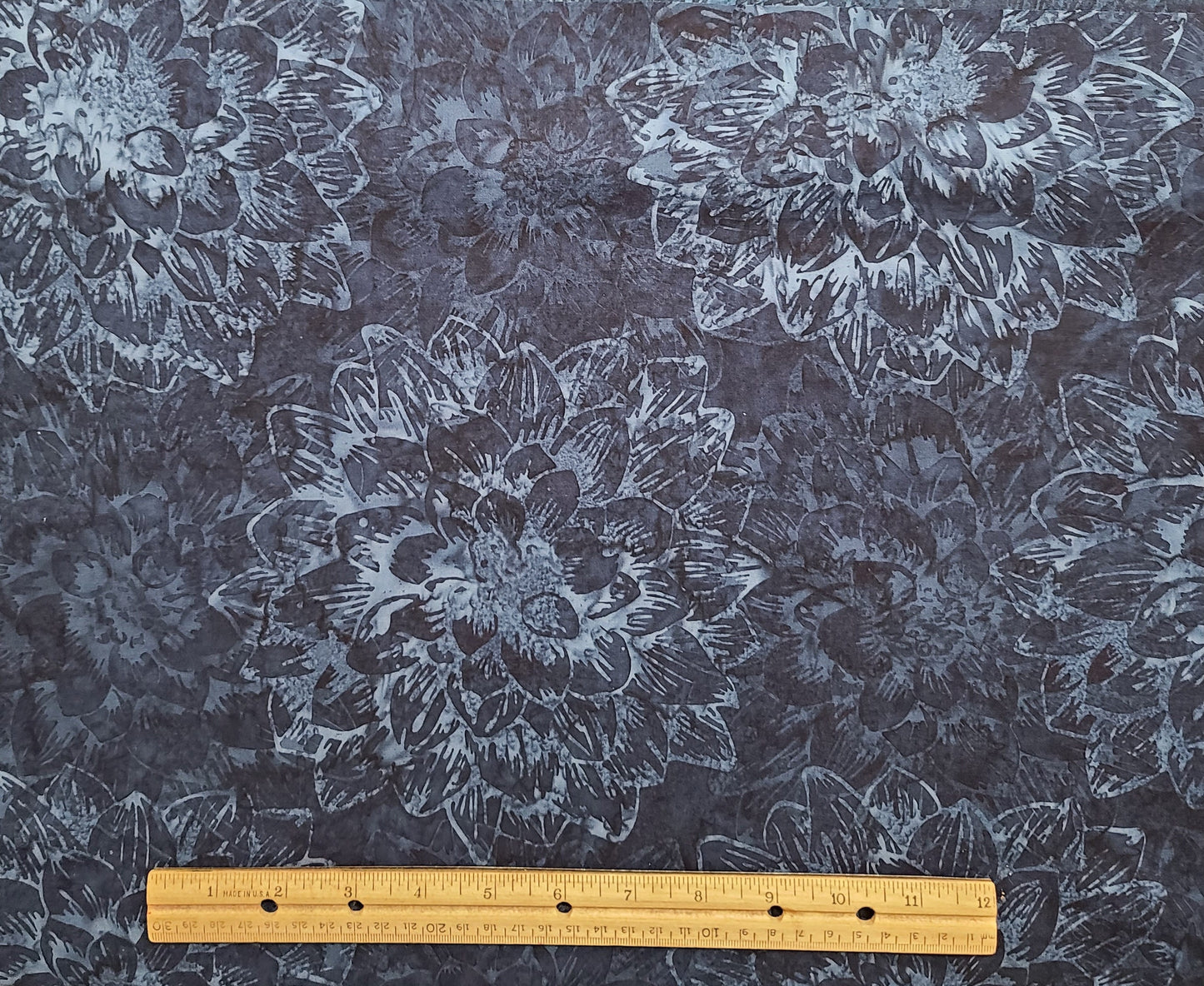 EOB - BATIK - Dark Blue with Light Blue and Dark Blue Giant Flower Tjap