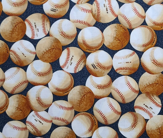 Play Ball by Bristol Bay Studio for Benartex Style #2607 - Blue Tonal Fabric / Baseball Print