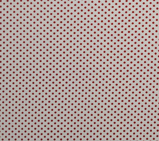 Back Porch Prints Kaye England Licensed to WP - White Fabric / Red Mini Polka Dot Print