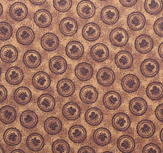 Arthur Kenneth by Rogue Workshop for Quilting Treasures - Brown Tonal Fabric / Dark Brown Bear Paw Print