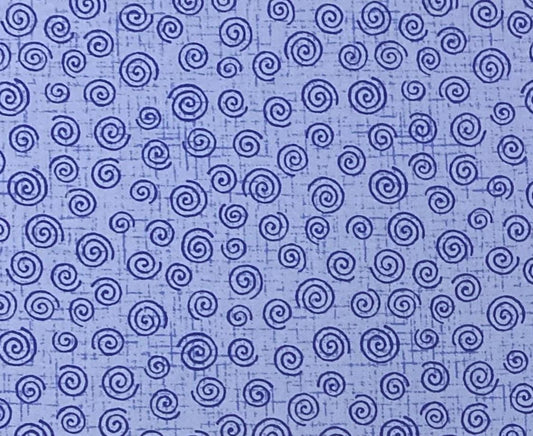 Light Blue Fabric with Medium Blue Crosshatch Pattern / Dark Blue Swirl Print - Includes (4) Pieces (See Description)