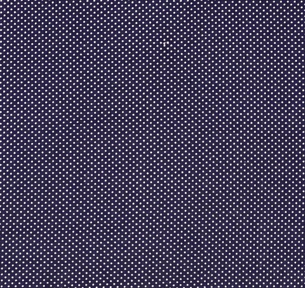 EOB - Joan Kessler for Concord Fabrics Inc - Navy Fabric / White Micro Dot Print. .