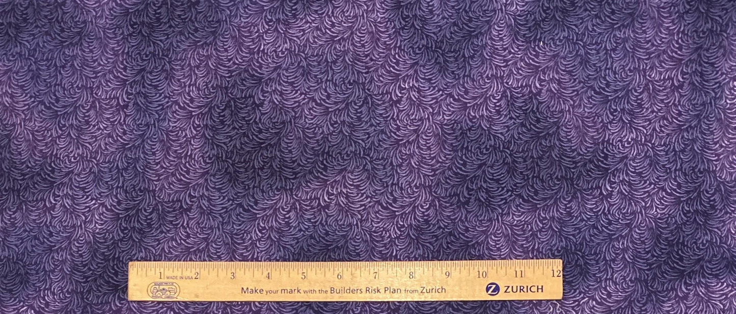 EOB - Purple Tonal Fabric / Tonal Feather Pattern Print