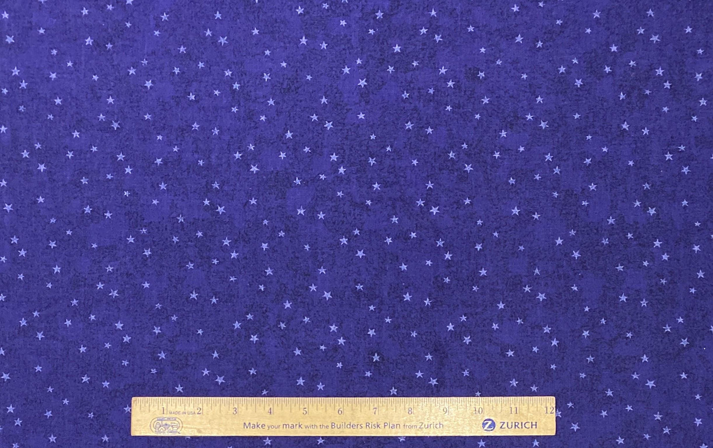 Fabric Traditions 1997 - Royal Blue and Dark Blue Tonal Fabric / White Washed White Stars