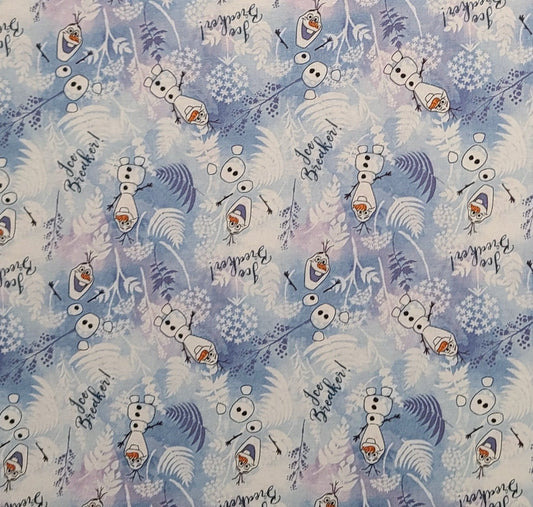 CP69292 Olaf Ice Breaker Disney for Springs Creative Products Group 2019 - Blue, White, Lavender Tonal Fabric