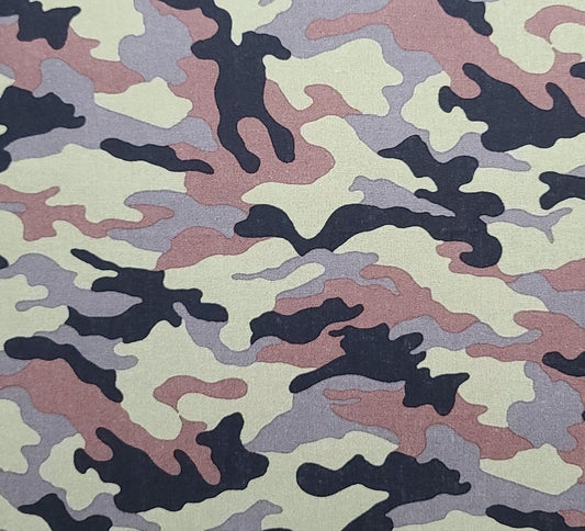 David Textiles Inc - Army Green, Brown, Black Camo Print Fabric