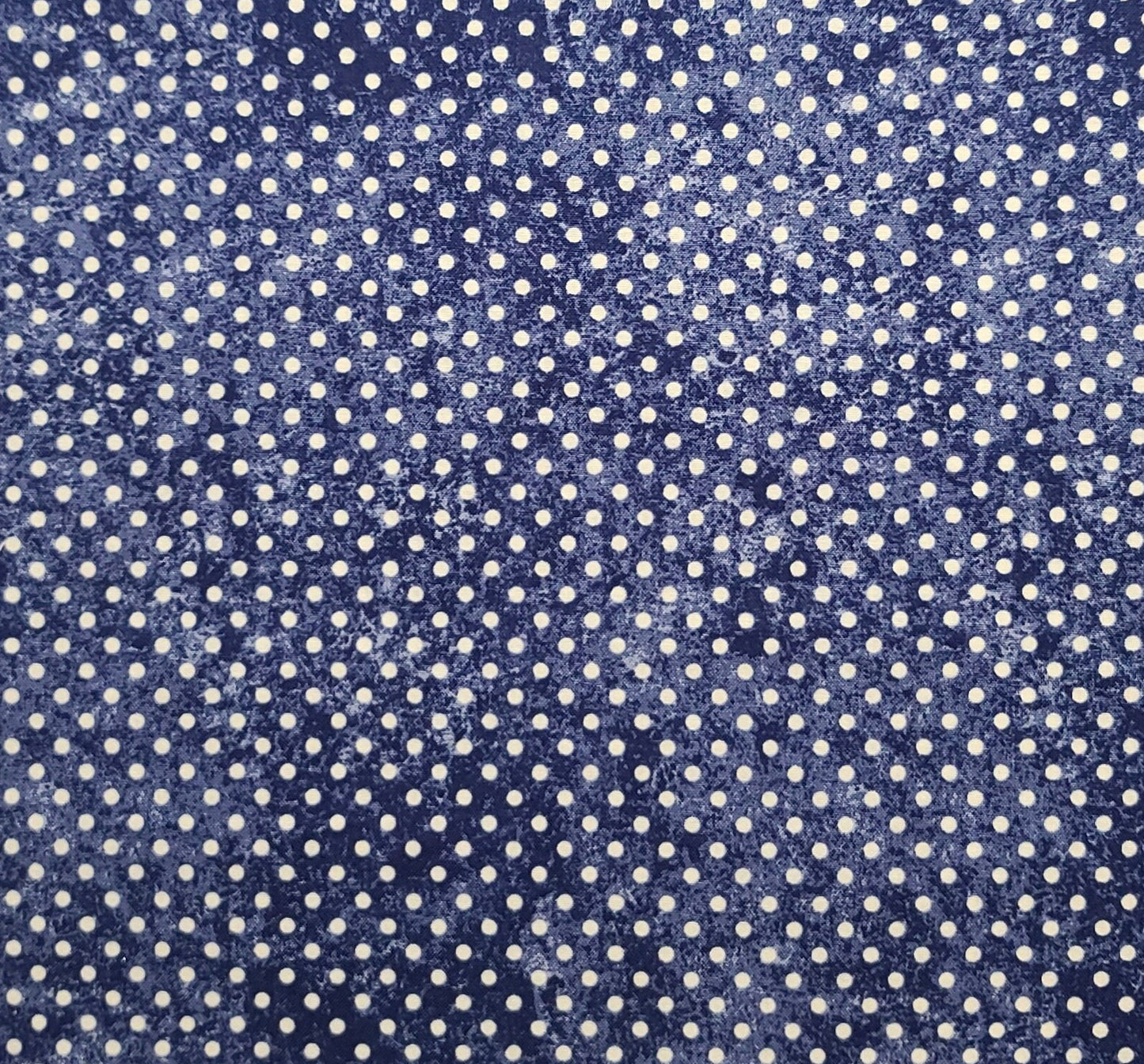 EOB - JoAnn Fabrics - Dark Blue Tonal Fabric / White Polka Dot Print