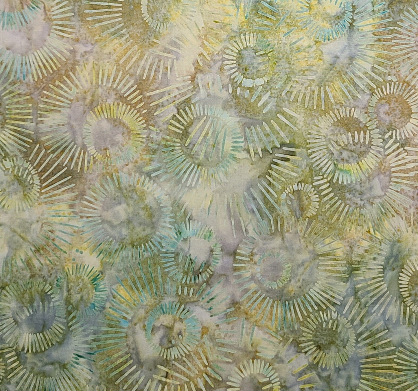 EOB - BATIK - Green, Yellow, Tan Print Fabric