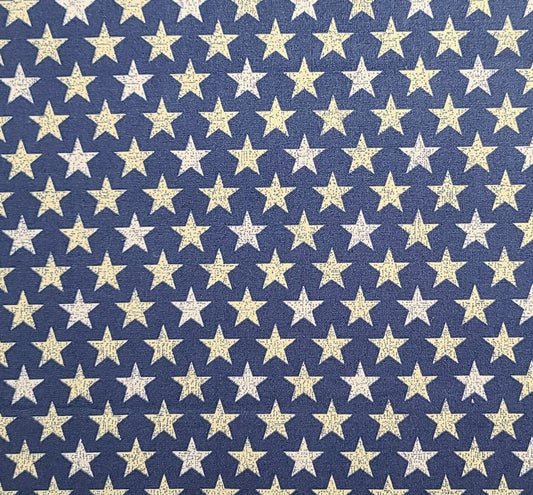 JoAnn Fabrics - Dark Blue Fabric / White, Pale Yellow Tonal Star Print