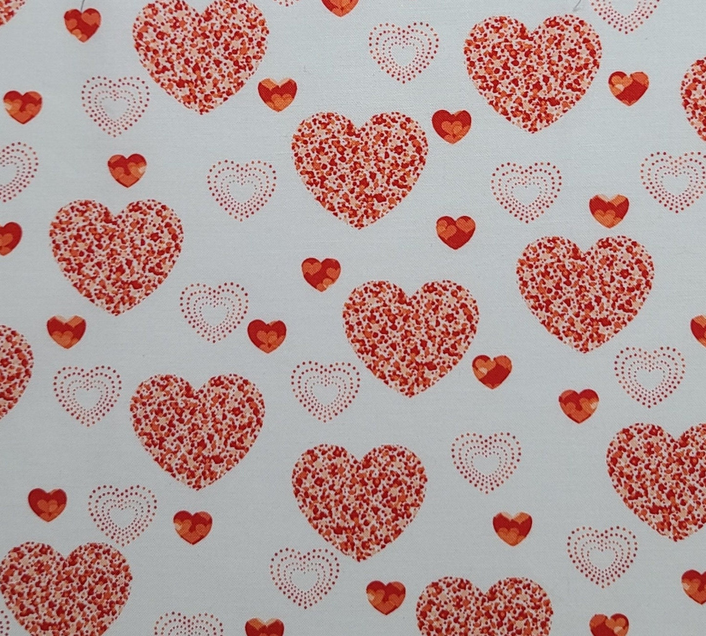 EOB - Dotty for Scottie by Greta Lynn for Kanvas Studio Benartex - White Fabric / Red Heart Print